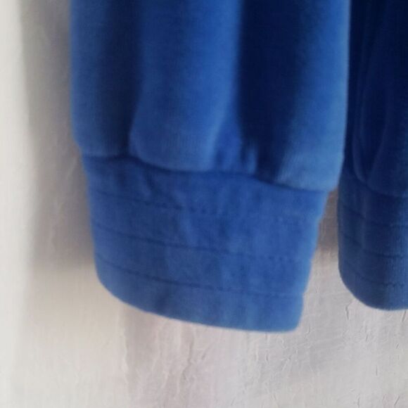 Rebecca Malone Velour Jacket Size S Blue Long Sleeve Front Pockets Zip Up - Picture 6 of 9